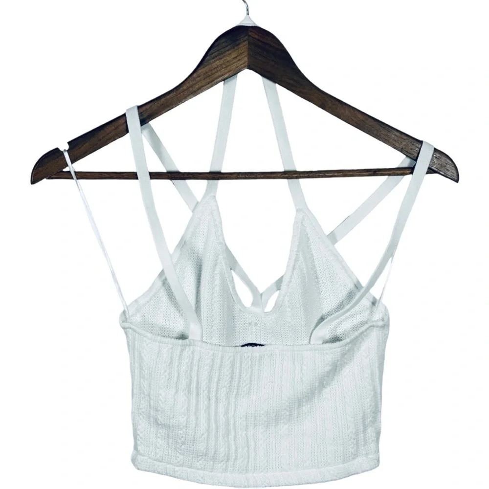 3/$20 ZARA white cable knit halter style strappy crop tank top‎